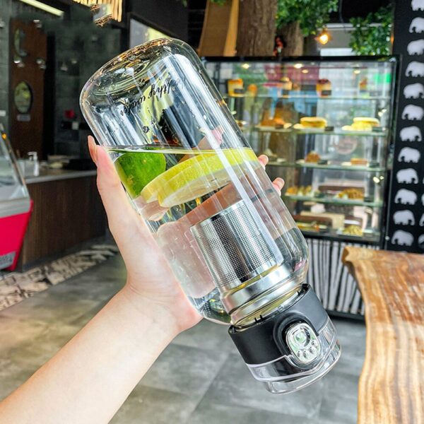1-Liter Glass Travel Water Bottle Portable Drinkware for Outdoor Adventures, Coffee, and Heat Resistance - Image 3