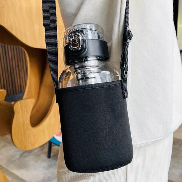 1-Liter Glass Travel Water Bottle Portable Drinkware for Outdoor Adventures, Coffee, and Heat Resistance - Image 4