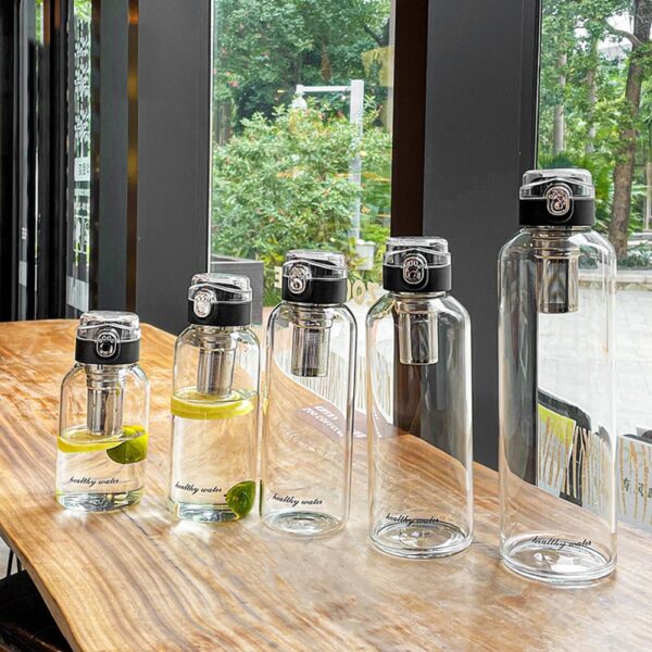1-Liter Glass Travel Water Bottle Portable Drinkware for Outdoor Adventures, Coffee, and Heat Resistance - Image 5