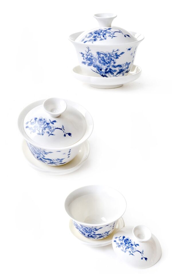 Tea Kit 11-Piece Chinese Kung Fu Tea Set with Ceramic Teacups, Porcelain Gaiwan, and Teapot for Tea Ceremony - Image 4