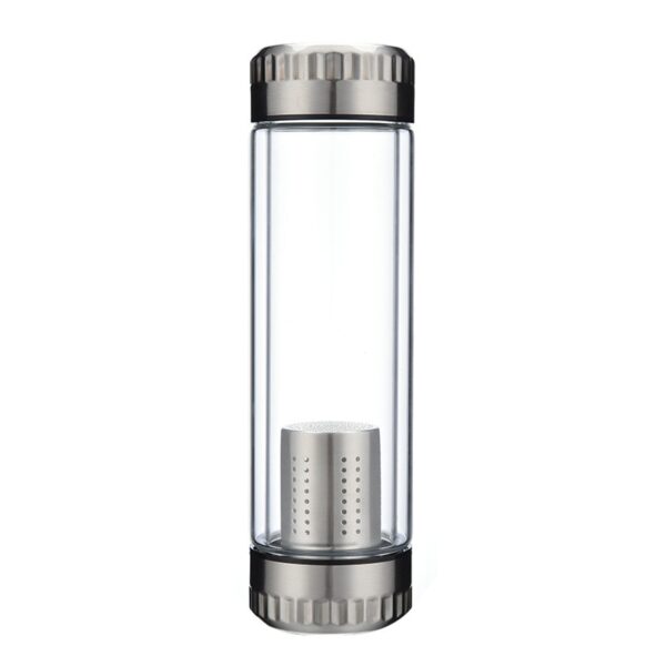 Tea Infusing Bottle 300/400/600ML Glass Water Bottle with Stainless Steel Tea Infuser, Double Wall Lid, Thick Bottom – Perfect for Office, Home, and Gifting - Image 4