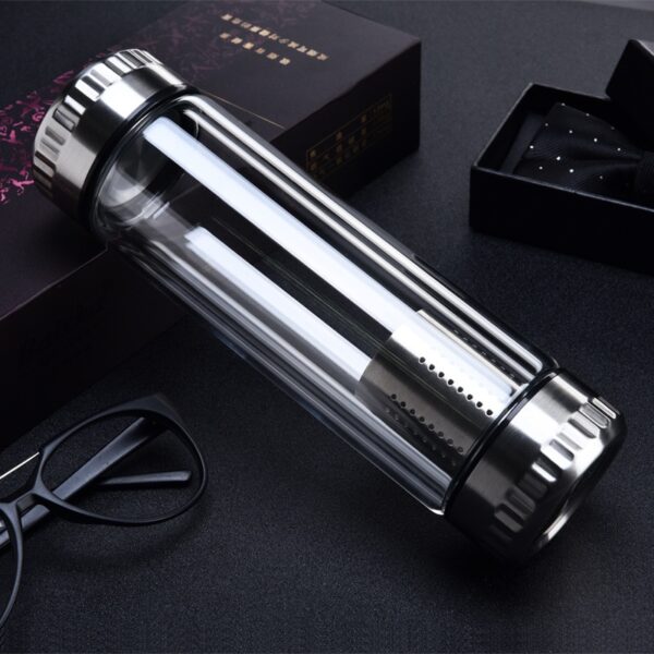 Tea Infusing Bottle 300/400/600ML Glass Water Bottle with Stainless Steel Tea Infuser, Double Wall Lid, Thick Bottom – Perfect for Office, Home, and Gifting - Image 6