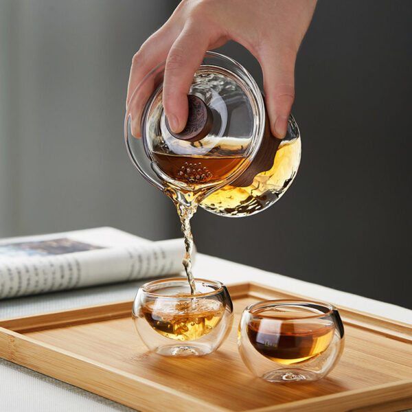 Infuser Mug Set with Anti-Scalding Glass Lid: Heat-Resistant Teapot, Tea Cup, and Filter for Single-Person Tea Brewing - Image 3