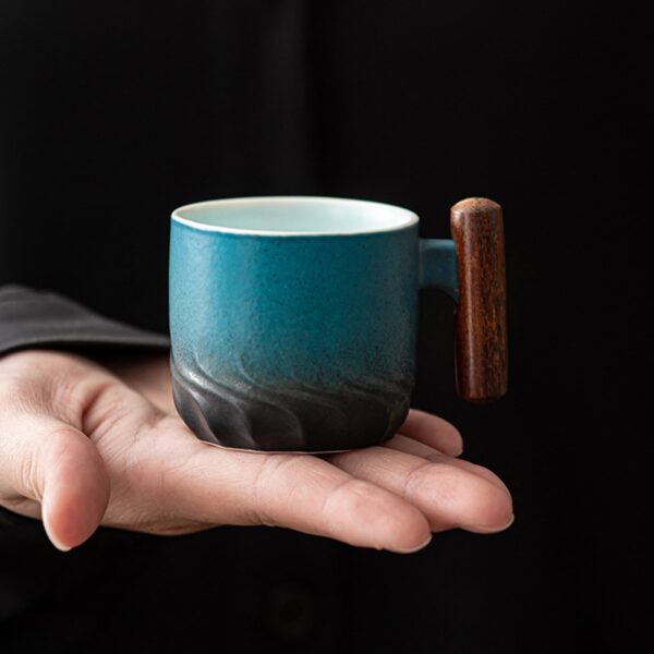Tea Steeping Mug: Handmade Ceramic Retro Coffee Cup with Filter, Perfect Birthday Gift