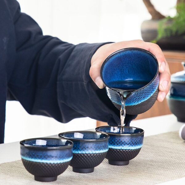 Tea Kit Chinese Kung Fu Ceramic Glaze Travel Tea Set with Teapot, Teacup, Gaiwan, and Porcelain Teaware Sets for a Tea Ceremony - Image 6