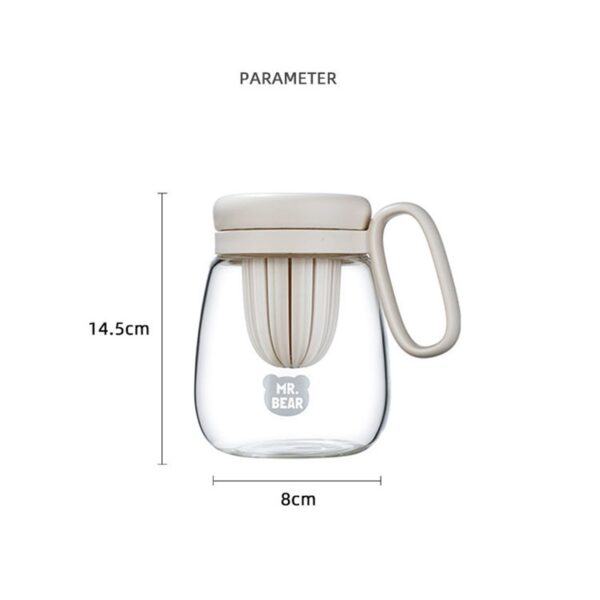 Glass Water Bottle With Fruit Infuser - 850ml Large Tumbler with Straw, Cute Kawaii Design, Leakproof, and Convenient Handle - Image 6