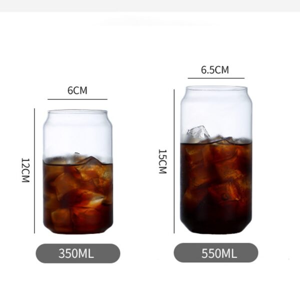 Glass Water Bottle With Bamboo Lid - Eco-Friendly Drinkware Set of 4/6 Transparent Cups for Cold Drinks, Coffee, Tea, and More - Image 5