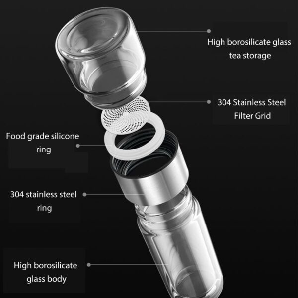 Tea Infusing Bottle Double Wall Thermal Glass Mug with Tea-Water Separation for Creative Insulation - Image 3