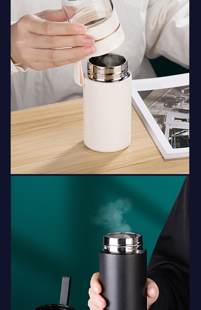 Stainless Steel Tea Infusing Bottle Insulated Thermos Travel Mug with Leakproof Design and Built-In Strainer for Tea and Coffee Enthusiasts