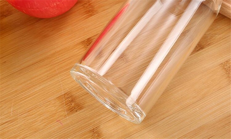 Glass Water Bottle With Bamboo Lid - 300ml and 400ml Fruit Tea Infuser Bottle with Filter Strainer and Convenient Rope for Direct Drinking