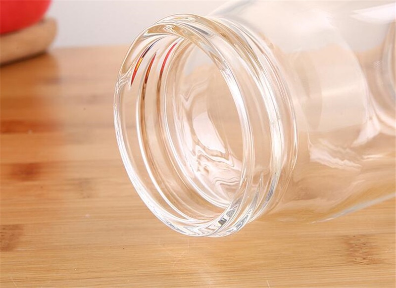 Glass Water Bottle With Bamboo Lid - 300ml and 400ml Fruit Tea Infuser Bottle with Filter Strainer and Convenient Rope for Direct Drinking