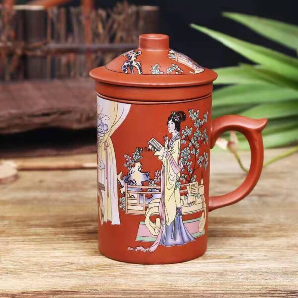 Dragon/Beauty Purple Clay Infuser Mug Tea Cup with Lid, Ideal for Office, Water Cup, and Gift - Image 5