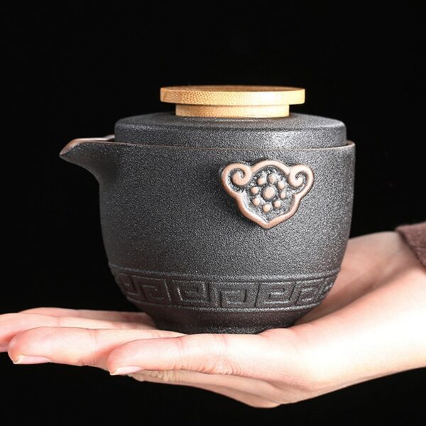 Tea Kit High-Grade Chinese Travel Tea Set with Kung Fu Ceramic Teapot, Porcelain Teaset, Gaiwan, and Tea Cups for Tea Ceremony - Image 3