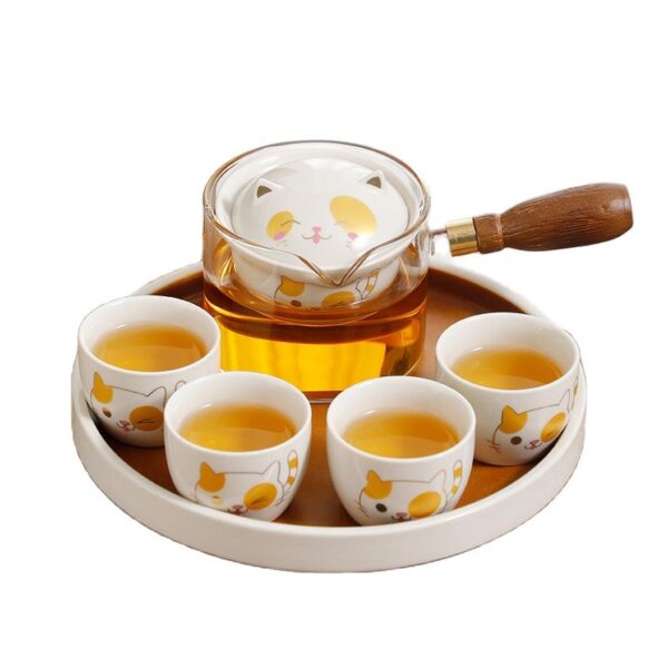 Tea Kit Portable Glass and Ceramic Chinese Kung Fu Tea Set - Ideal Travel Teaware Sets with Teapot, Tea Cup Set, and Infuser - Image 6