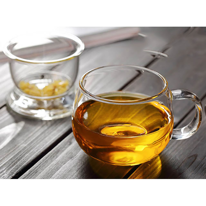 Infuser Mug Transparent Glass Tea Cups with Lids, Heat-Resistant Borosilicate Glass for Flower Tea, Coffee, and Milk in Office
