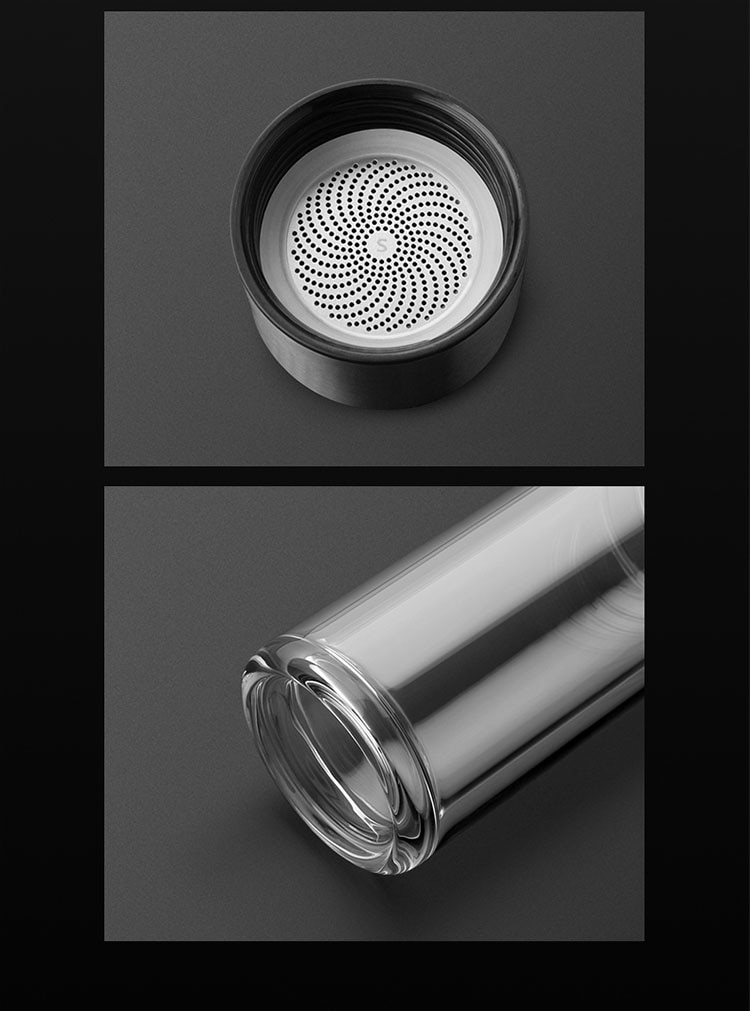 Tea Infusing Bottle Double Wall Thermal Glass Mug with Tea-Water Separation for Creative Insulation