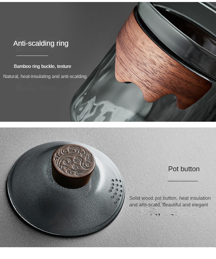 Infuser Mug Set with Anti-Scalding Glass Lid: Heat-Resistant Teapot, Tea Cup, and Filter for Single-Person Tea Brewing