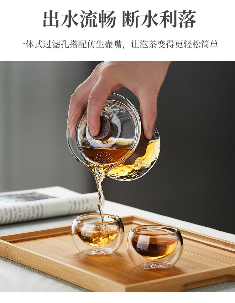 Infuser Mug Set with Anti-Scalding Glass Lid: Heat-Resistant Teapot, Tea Cup, and Filter for Single-Person Tea Brewing