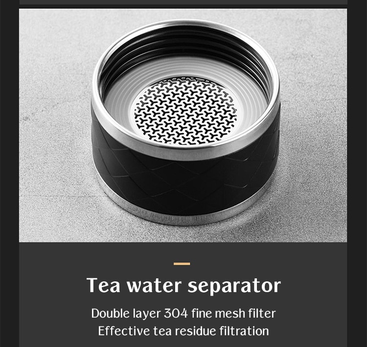 520ML Tea Infusing Bottle Double-Layer Insulation Water Cup with Tea-Water Separation and Portable Filtering