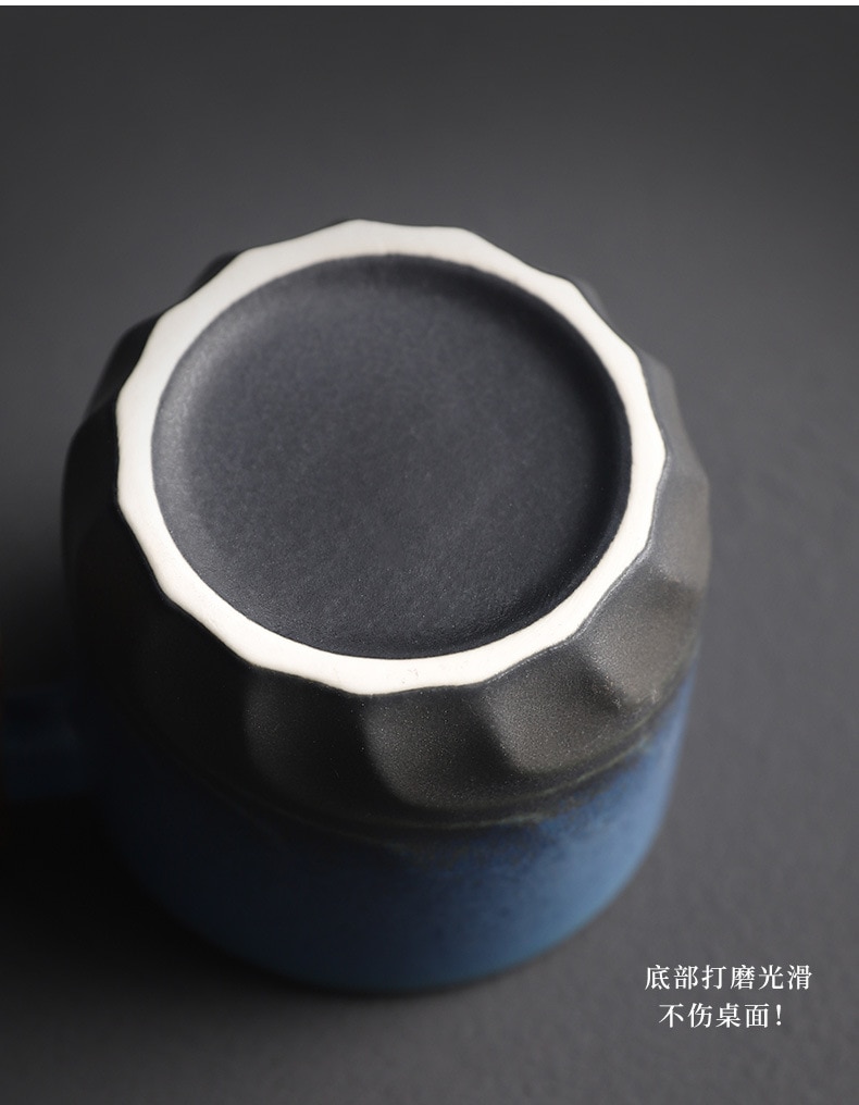 Tea Steeping Mug: Handmade Ceramic Retro Coffee Cup with Filter, Perfect Birthday Gift