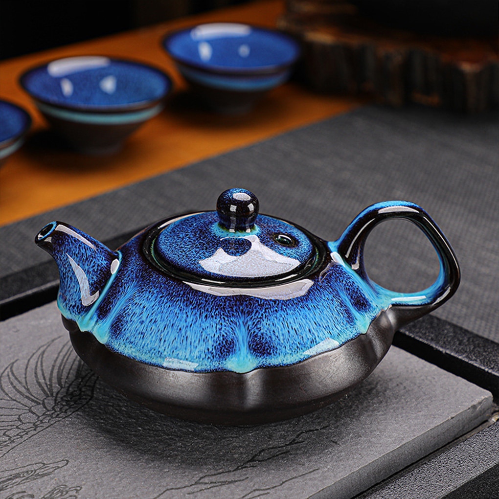 Tea Kit for Office and Hotel Use Portable Ceramic Vintage Teapot and Teacup Set for Business Meetings and Traditional Teaware