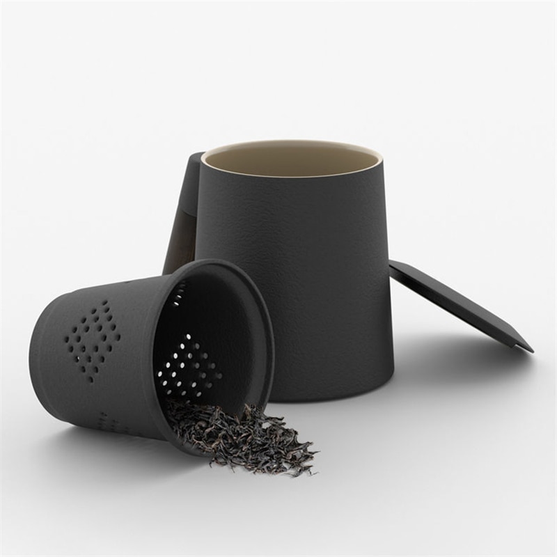Tea Steeping Mug 400ml Ceramic Coffee & Tea Mug with Handle, Filter, and Lid – Premium Home and Office Porcelain Cup for Special Gifts