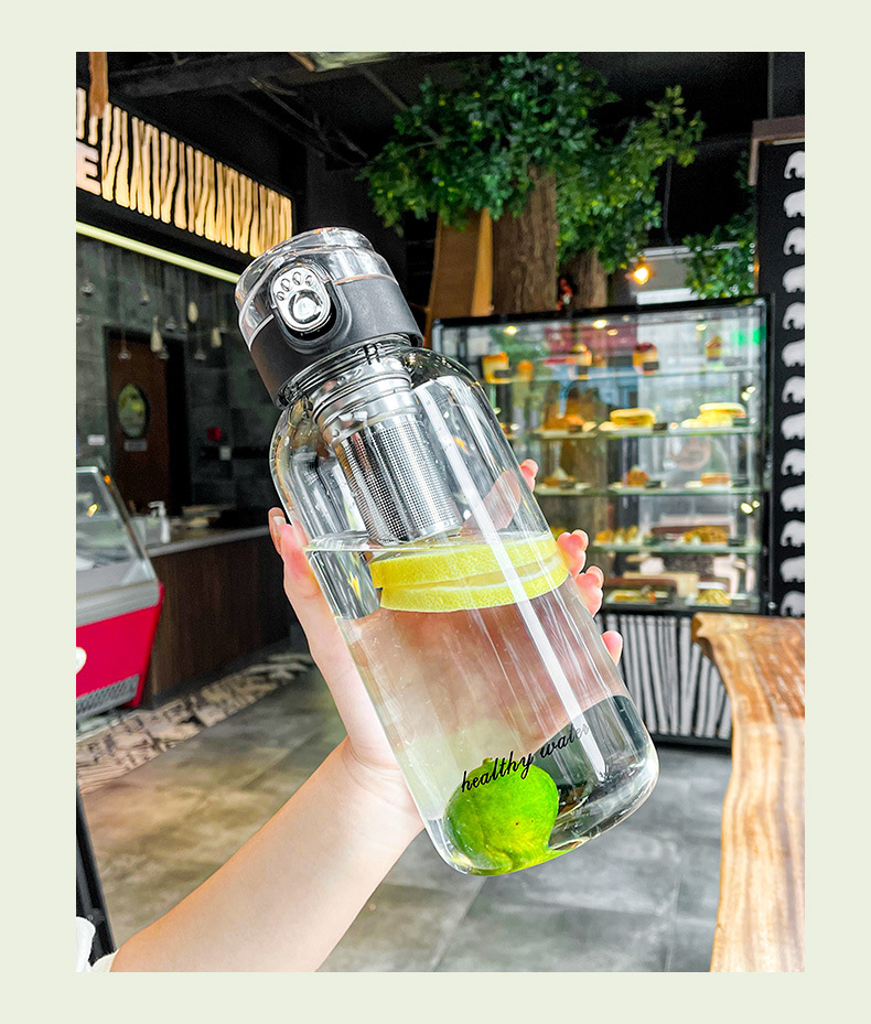 1-Liter Glass Travel Water Bottle Portable Drinkware for Outdoor Adventures, Coffee, and Heat Resistance