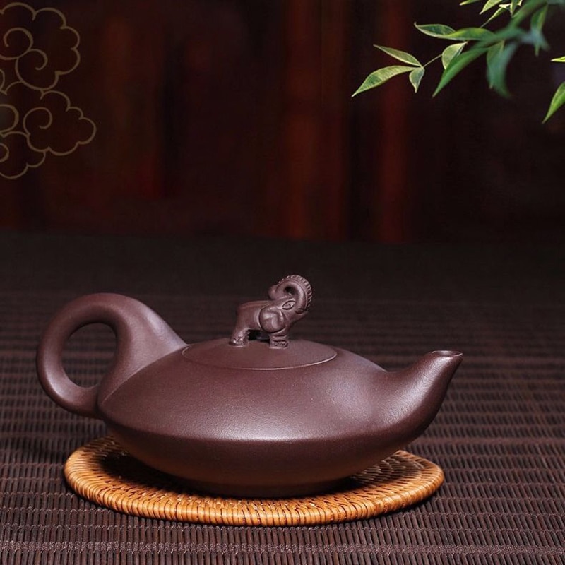 Tea Kit 180CC Elephant Design Clay Teapot with Lid - Household Kung Fu Teaware, Ceramic Kettle, and Raw Ore Teapots for Tea Ceremony Supplies