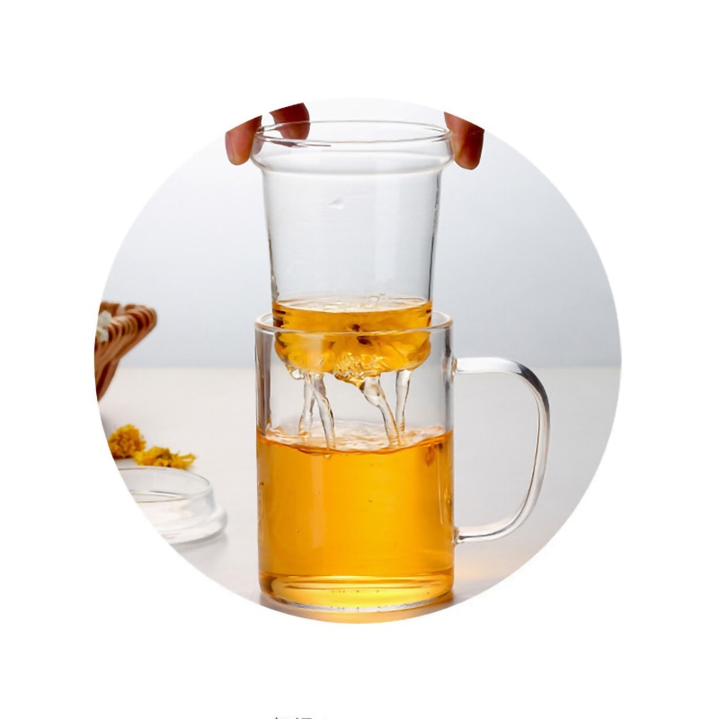 Infuser Mug for Office 400ML Glass Teacup with High Temperature Resistance