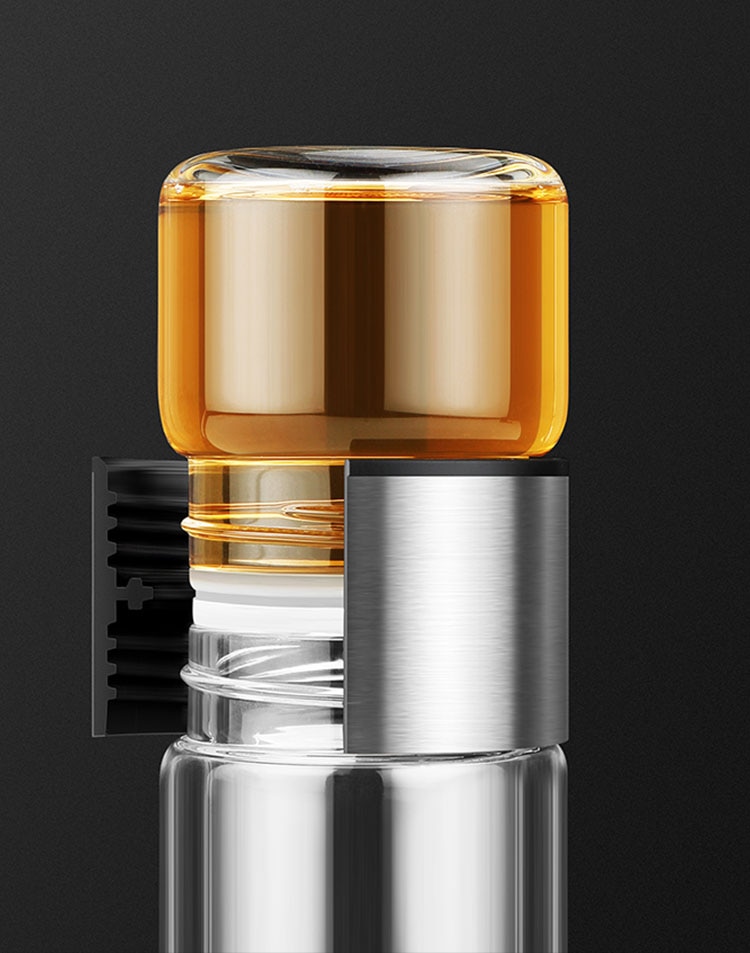 Tea Infusing Bottle Double Wall Thermal Glass Mug with Tea-Water Separation for Creative Insulation