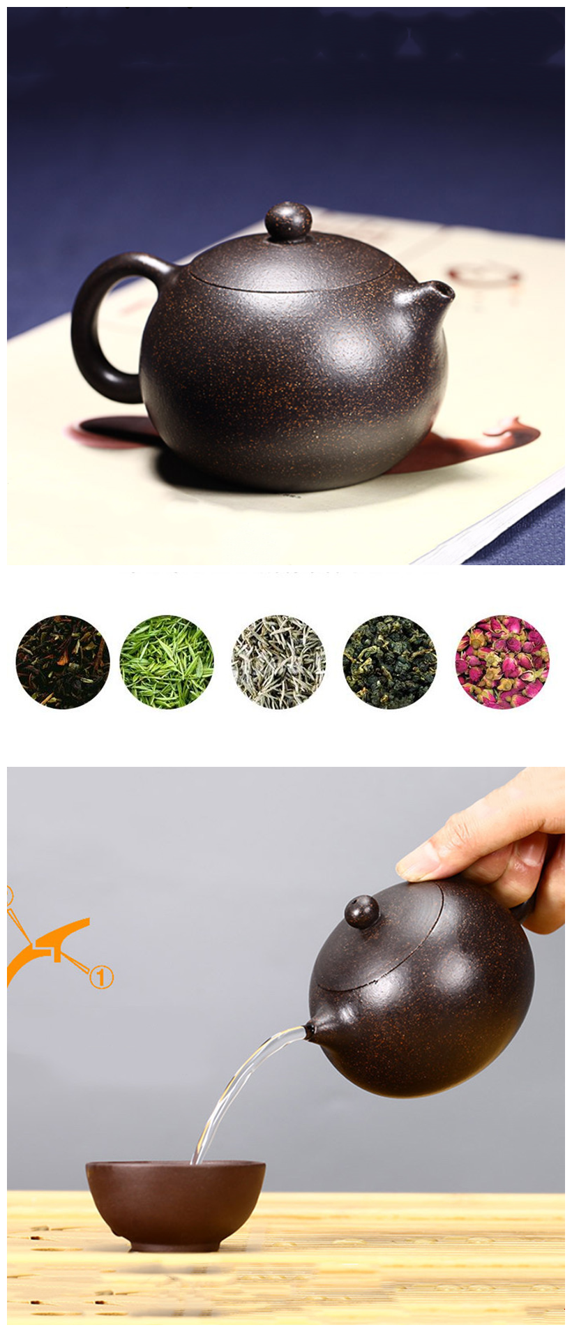 Tea Kit Authentic Chinese Zisha Tea Set with Famous Handmade Purple Clay Teapot Featuring a Ball Hole Filter - Ideal for Customized Gifts