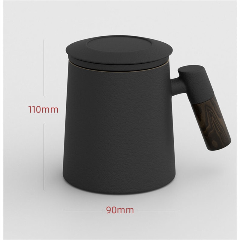 Tea Steeping Mug 400ml Ceramic Coffee & Tea Mug with Handle, Filter, and Lid – Premium Home and Office Porcelain Cup for Special Gifts