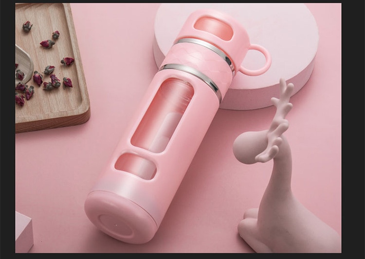 520ML Tea Infusing Bottle Double-Layer Insulation Water Cup with Tea-Water Separation and Portable Filtering