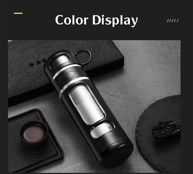 520ML Tea Infusing Bottle Double-Layer Insulation Water Cup with Tea-Water Separation and Portable Filtering
