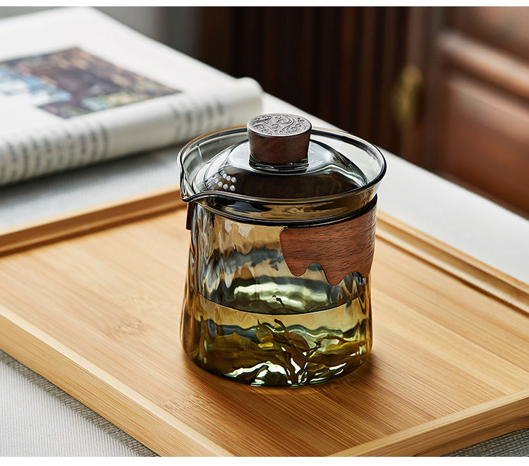 Infuser Mug Set with Anti-Scalding Glass Lid: Heat-Resistant Teapot, Tea Cup, and Filter for Single-Person Tea Brewing