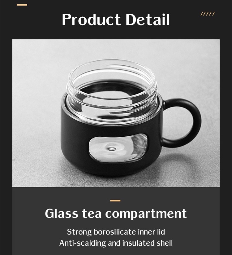 520ML Tea Infusing Bottle Double-Layer Insulation Water Cup with Tea-Water Separation and Portable Filtering