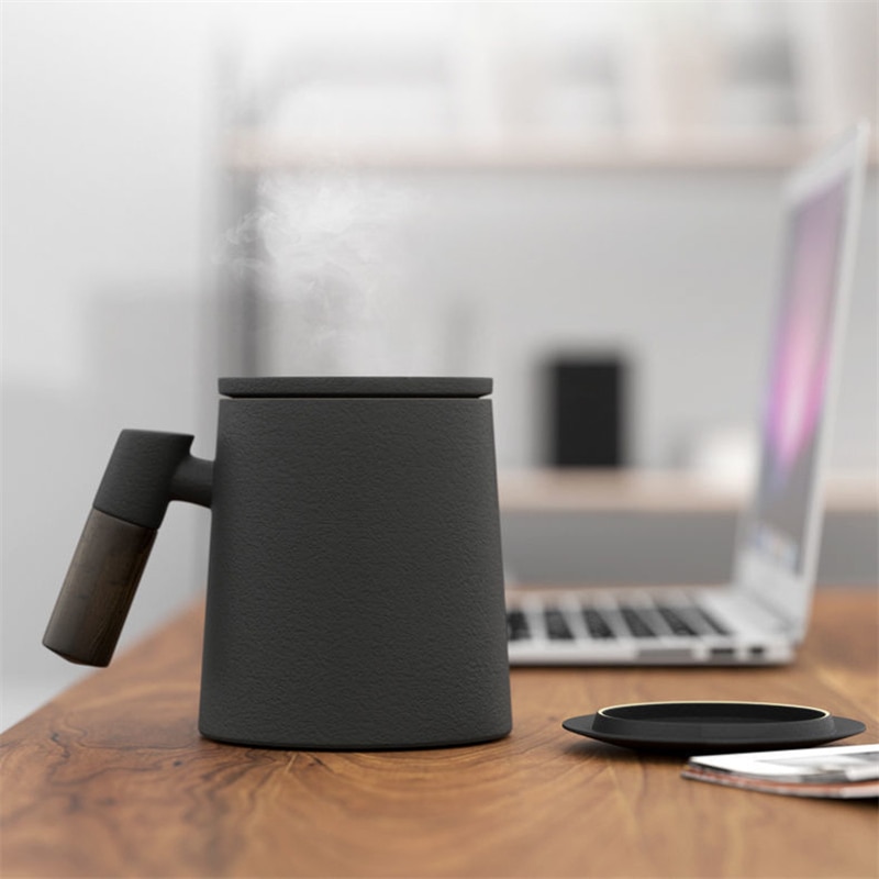 Tea Steeping Mug 400ml Ceramic Coffee & Tea Mug with Handle, Filter, and Lid – Premium Home and Office Porcelain Cup for Special Gifts