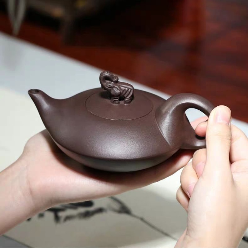 Tea Kit 180CC Elephant Design Clay Teapot with Lid - Household Kung Fu Teaware, Ceramic Kettle, and Raw Ore Teapots for Tea Ceremony Supplies