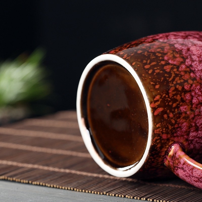 Tea Steeping Mug 480ml Ceramic Kiln-Changed Cup with Handle - Perfect for Coffee, Water, and Porcelain Pottery