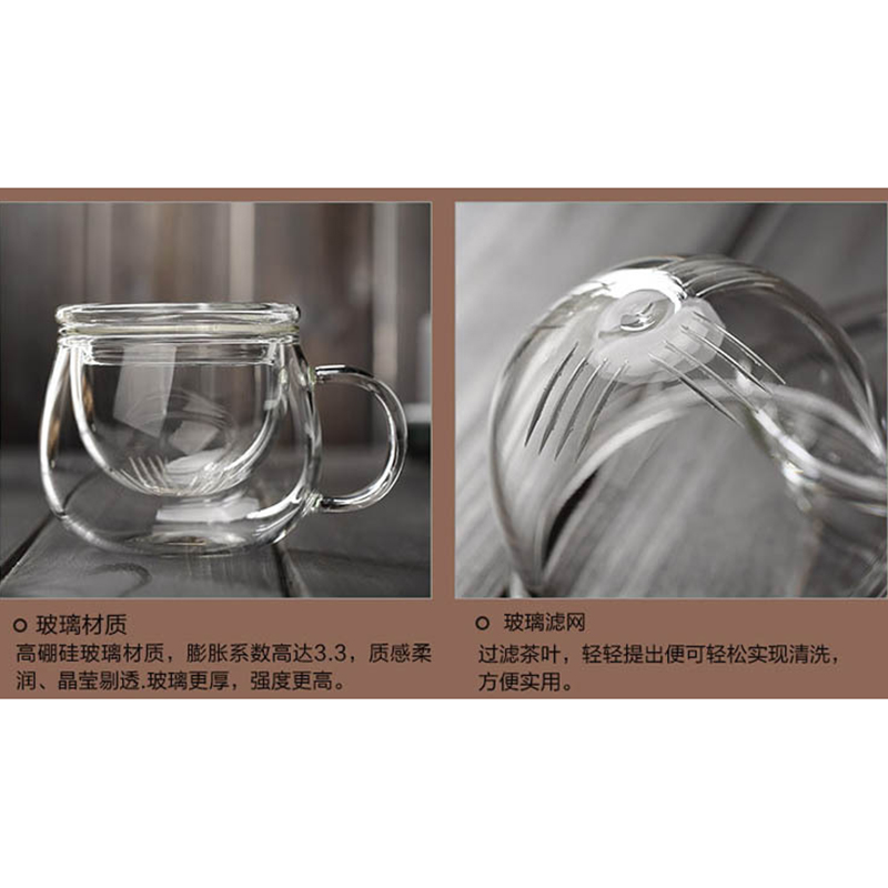 Infuser Mug Transparent Glass Tea Cups with Lids, Heat-Resistant Borosilicate Glass for Flower Tea, Coffee, and Milk in Office