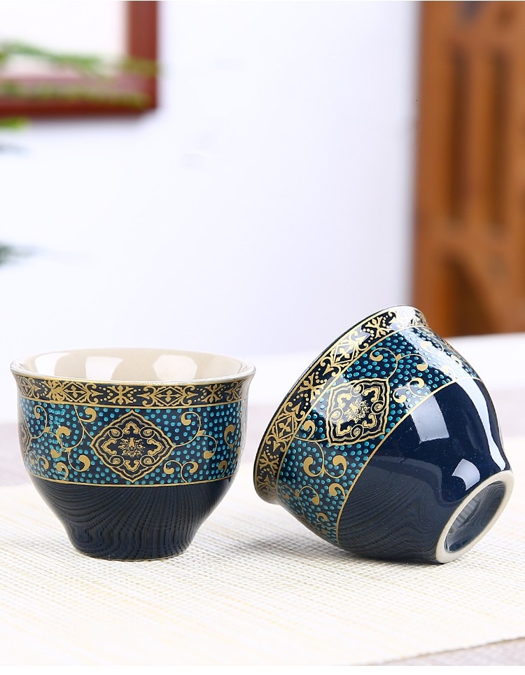 Tea Kit 8-Piece Semi-Automatic Chinese Ceramic Purple Clay Tea Set with Tea Cups and Kung Fu Teapot