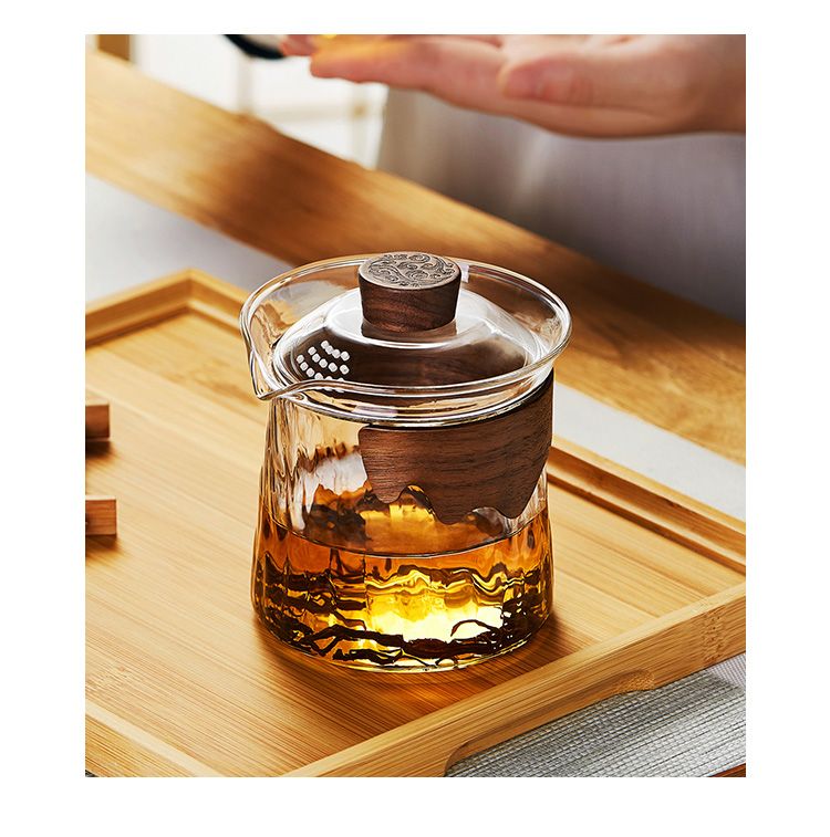 Infuser Mug Set with Anti-Scalding Glass Lid: Heat-Resistant Teapot, Tea Cup, and Filter for Single-Person Tea Brewing
