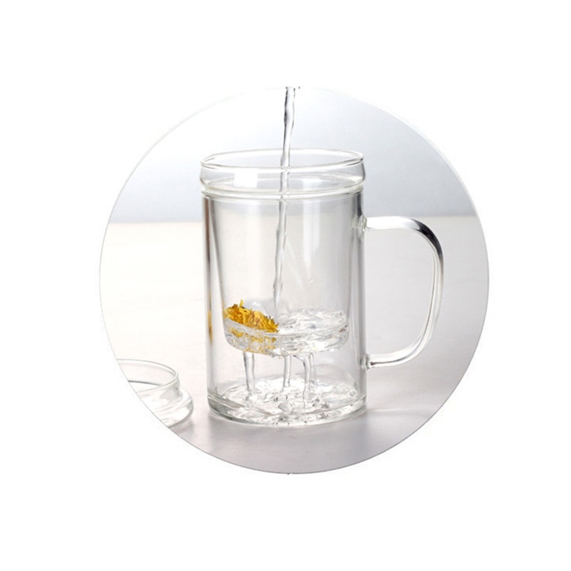 Infuser Mug for Office 400ML Glass Teacup with High Temperature Resistance