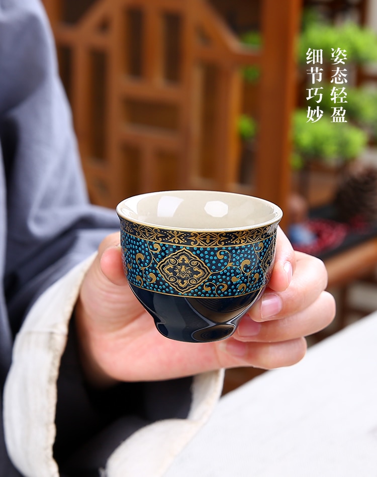 Tea Kit 8-Piece Semi-Automatic Chinese Ceramic Purple Clay Tea Set with Tea Cups and Kung Fu Teapot
