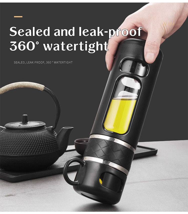 520ML Tea Infusing Bottle Double-Layer Insulation Water Cup with Tea-Water Separation and Portable Filtering