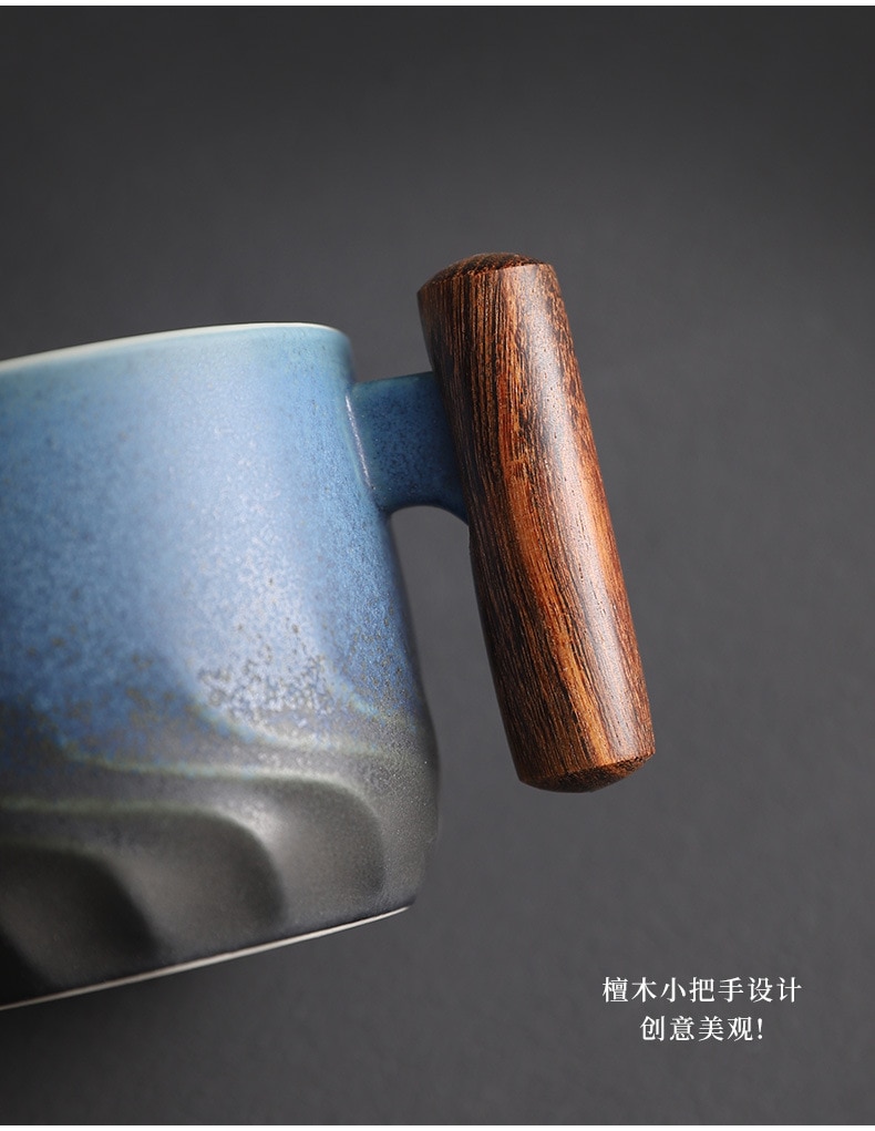 Tea Steeping Mug: Handmade Ceramic Retro Coffee Cup with Filter, Perfect Birthday Gift