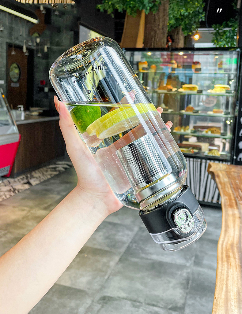 1-Liter Glass Travel Water Bottle Portable Drinkware for Outdoor Adventures, Coffee, and Heat Resistance