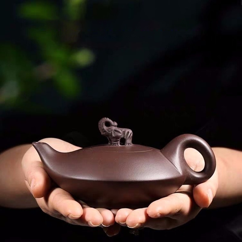 Tea Kit 180CC Elephant Design Clay Teapot with Lid - Household Kung Fu Teaware, Ceramic Kettle, and Raw Ore Teapots for Tea Ceremony Supplies