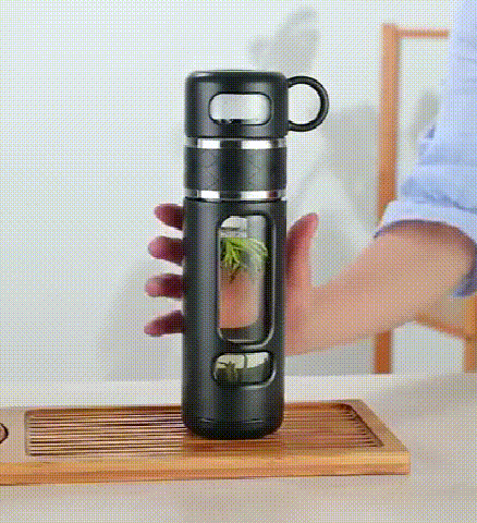 520ML Tea Infusing Bottle Double-Layer Insulation Water Cup with Tea-Water Separation and Portable Filtering