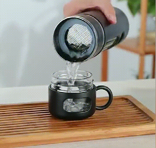 520ML Tea Infusing Bottle Double-Layer Insulation Water Cup with Tea-Water Separation and Portable Filtering